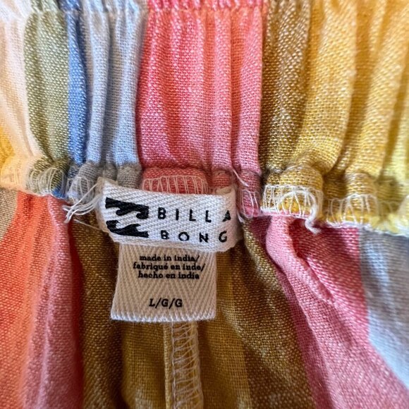 Billabong Women's Walk it Off Striped Linen Blend Shorts, Size Large - Picture 9 of 11